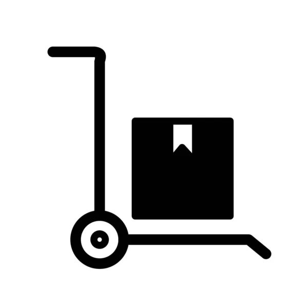 Trolley Pictogram Geïsoleerd Abstracte Achtergrond — Stockvector