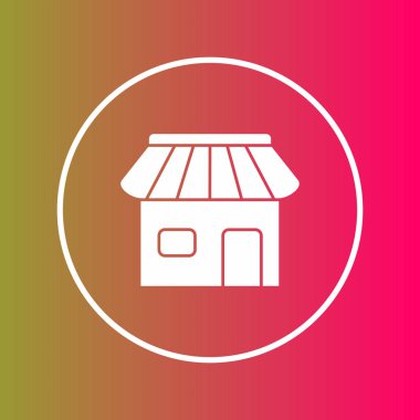 Dükkan simgesi soyut grupta izole edildi