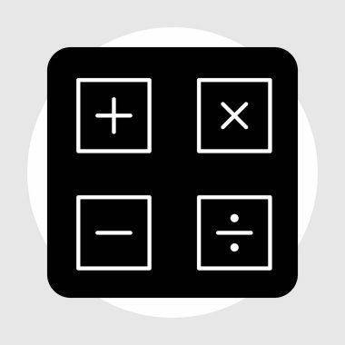 Hesaplayıcı simgesi soyut arkaplan grubunda izole edildi