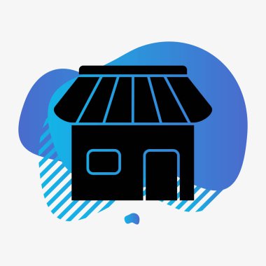 Dükkan simgesi soyut grupta izole edildi