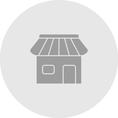 Dükkan simgesi soyut arkaplanda izole edildi