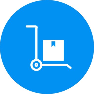 Soyut arkaplanda Trolley simgesi izole edildi