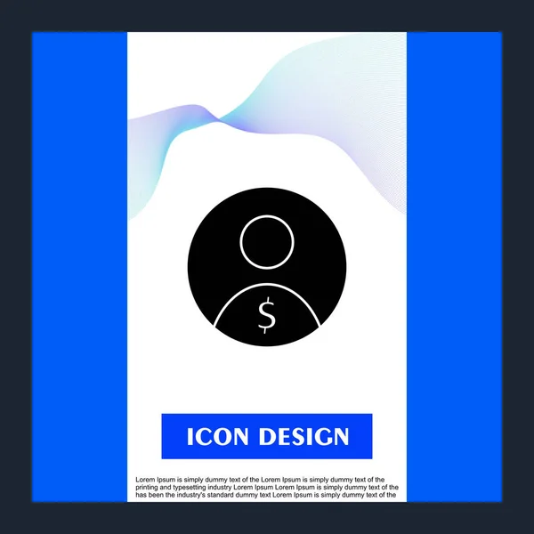 Icono Cuenta Aislado Sobre Fondo Abstracto — Vector de stock