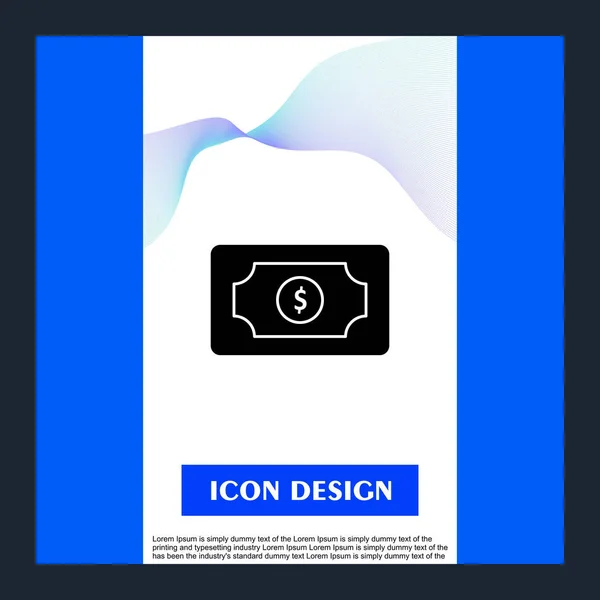 Icône Note Monnaie Isolée Sur Backgroun Abstrait — Image vectorielle