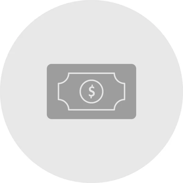 Icône Note Monnaie Isolée Sur Fond Abstrait — Image vectorielle