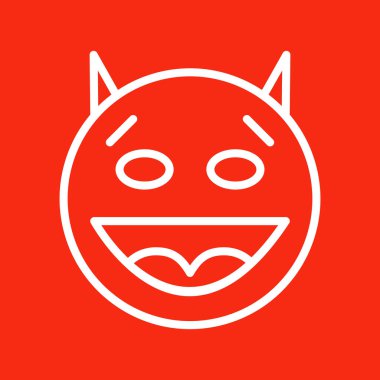 Mutlu Şeytan simgesi soyut bir grupta izole edildi