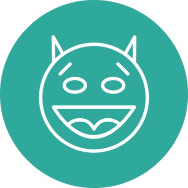 Mutlu Şeytan simgesi soyut bir grupta izole edildi