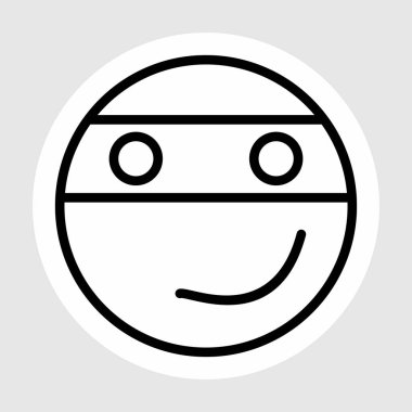 Ninja simgesi soyut bir grupta izole edildi