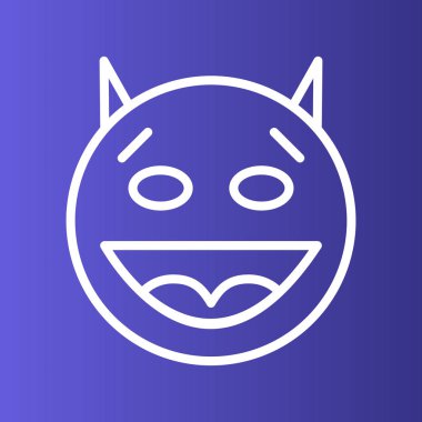 Mutlu Şeytan simgesi soyut bir grupta izole edildi