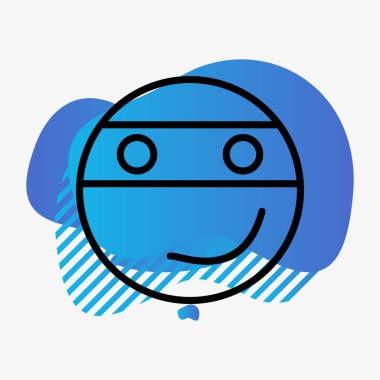 Ninja simgesi soyut bir grupta izole edildi