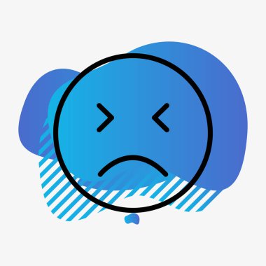  Soyut grupta hüzünlü simge izole edildi