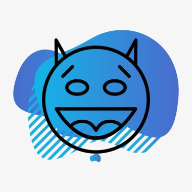 Mutlu Şeytan simgesi soyut bir grupta izole edildi