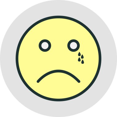 Ağlayan simge soyut bir grupta izole edildi