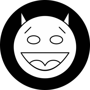 Mutlu Şeytan simgesi soyut bir grupta izole edildi