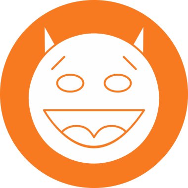 Mutlu Şeytan simgesi soyut bir grupta izole edildi