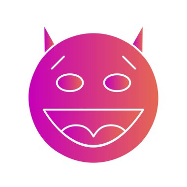 Mutlu Şeytan simgesi soyut bir grupta izole edildi