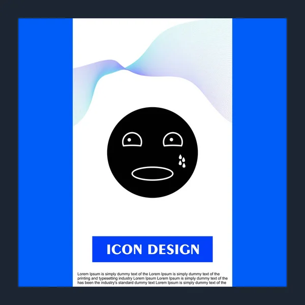Crying Icon Isolated Abstract Backgroun — Stock Vector