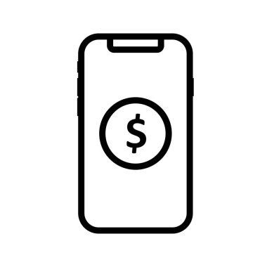  Mobil Dolar Simgesi Soyut Arkaplanda İzole Edildi 