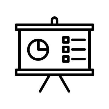 Soyut arkaplanda sunum simgesi izole edildi