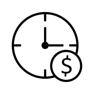 Dolar Saat Simgesi Soyut Arkaplanda İzole Edildi