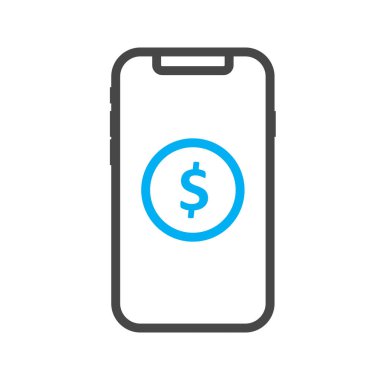  Mobil Dolar Simgesi Soyut Arkaplanda İzole Edildi 