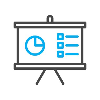 Soyut arkaplanda sunum simgesi izole edildi