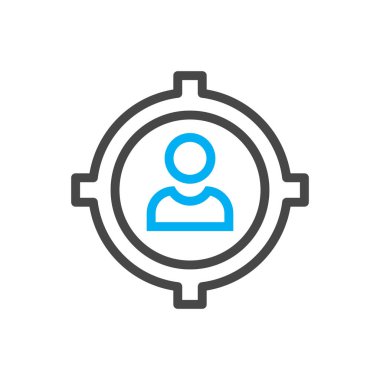  Erkekler Hedef Simgesi Soyut Arkaplanda İzole Edildi