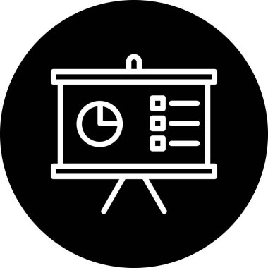 Soyut arkaplanda sunum simgesi izole edildi