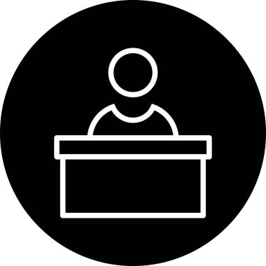  Resepsiyon Simgesi Soyut Arkaplanda İzole Edildi