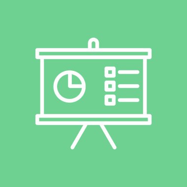 Soyut arkaplanda sunum simgesi izole edildi