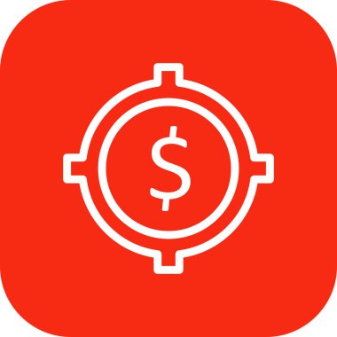 Hedef Dolar Simgesi Soyut Arkaplanda İzole Edildi