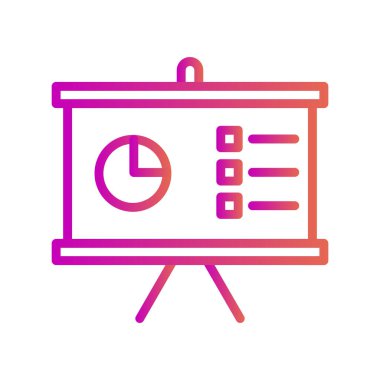 Soyut arkaplanda sunum simgesi izole edildi