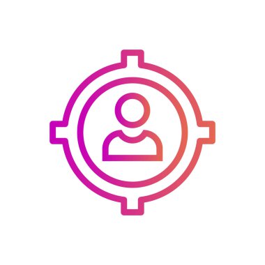  Erkekler Hedef Simgesi Soyut Arkaplanda İzole Edildi