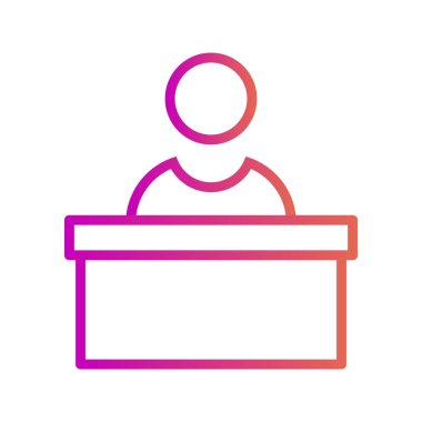  Resepsiyon Simgesi Soyut Arkaplanda İzole Edildi