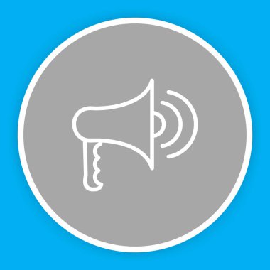  Yüksek sesli hoparlör simgesi soyut arkaplanda izole edildi