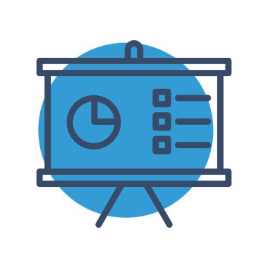 Soyut arkaplanda sunum simgesi izole edildi