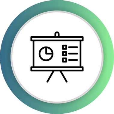 Soyut arkaplanda sunum simgesi izole edildi