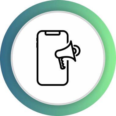  Mobil Pazarlama Simgesi Soyut Arkaplanda İzole Edildi