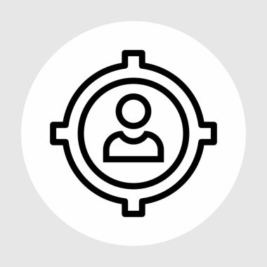  Erkekler Hedef Simgesi Soyut Arkaplanda İzole Edildi