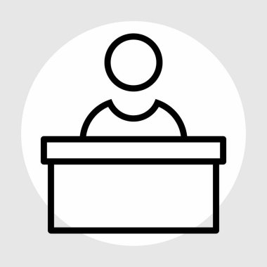  Resepsiyon Simgesi Soyut Arkaplanda İzole Edildi