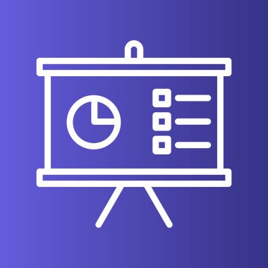 Soyut arkaplanda sunum simgesi izole edildi