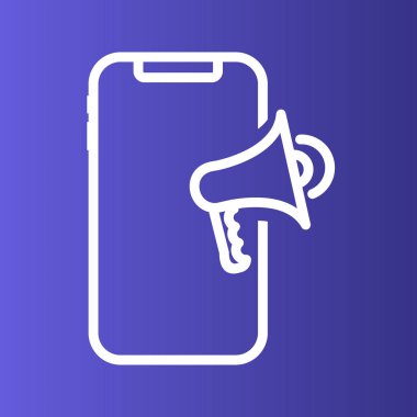  Mobil Pazarlama Simgesi Soyut Arkaplanda İzole Edildi