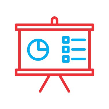 Soyut arkaplanda sunum simgesi izole edildi