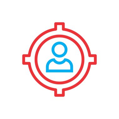  Erkekler Hedef Simgesi Soyut Arkaplanda İzole Edildi