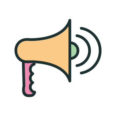  Yüksek sesli hoparlör simgesi soyut arkaplanda izole edildi