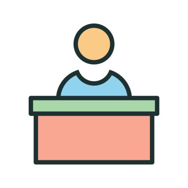  Resepsiyon Simgesi Soyut Arkaplanda İzole Edildi