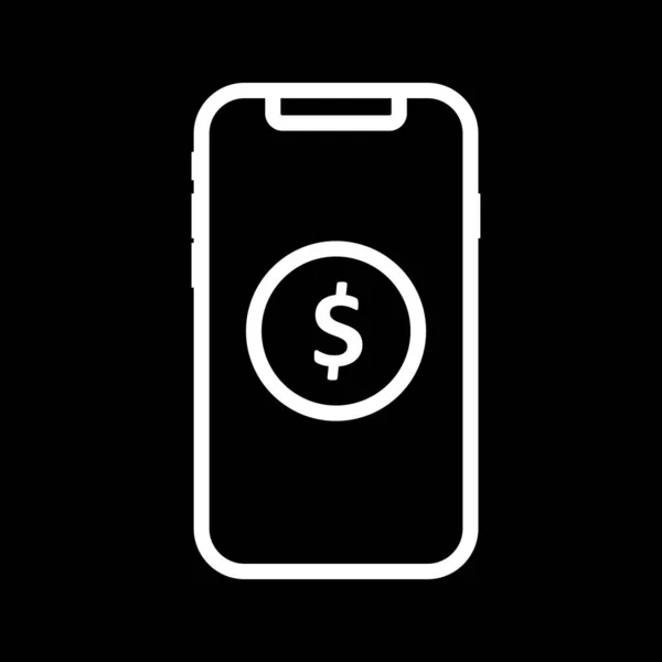 Icône Dollar mobile isolé sur fond abstrait — Image vectorielle