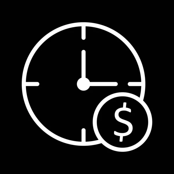 Ícone do relógio do dólar isolado no fundo abstrato — Vetor de Stock