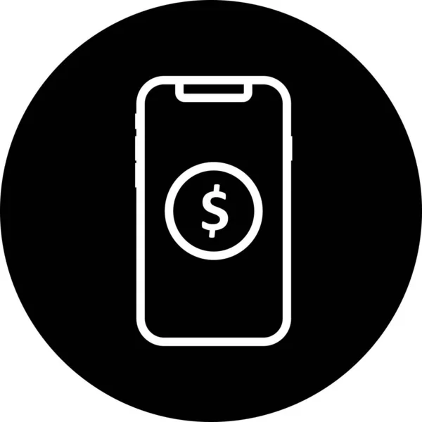 Mobil dollár ikon elszigetelt absztrakt háttér — Stock Vector