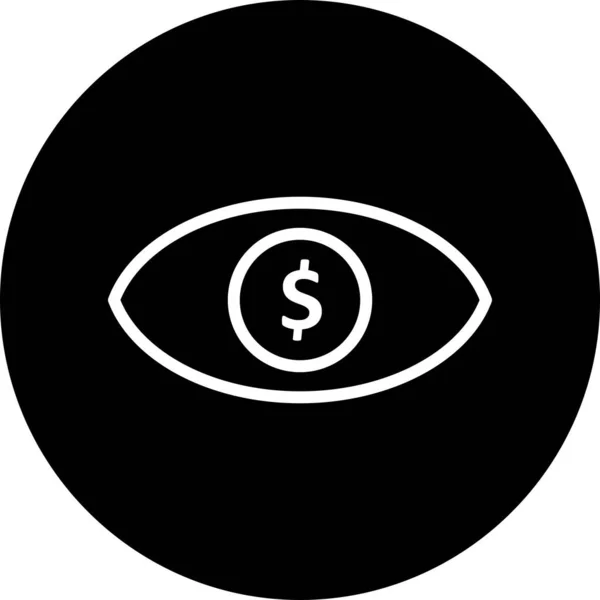 Oční ikona dolaru izolovaná na abstraktním pozadí — Stockový vektor